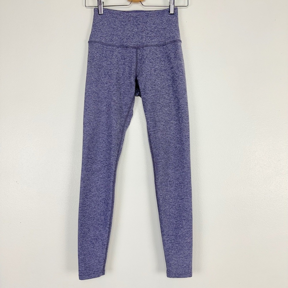 Beyond Yoga Spacedye Leggings Womens M Purple Heathered Activewear Gym Work Out